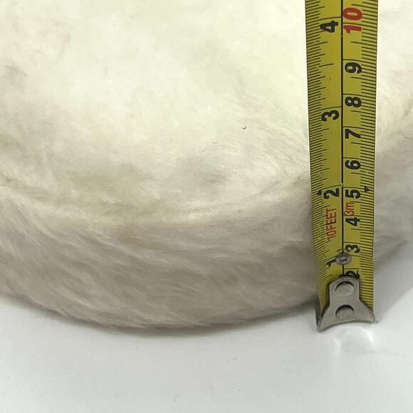 Vintage 60s Cream Faux Fur Pillbox Fascinator Ladies Hat with Net